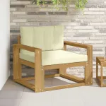 Canapea Medie pentru Exterior Poliester Alb GartenMobel Dekor
