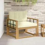 Canapea Medie pentru Exterior Poliester Alb GartenMobel Dekor
