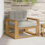Canapea Medie pentru Exterior Poliester Alb GartenMobel Dekor