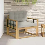 Canapea Medie pentru Exterior Poliester Alb GartenMobel Dekor