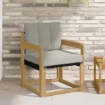 Canapea de exterior Lemn solid de Acacia și Textilene Alb GartenMobel Dekor