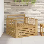 Canapea de exterior Lemn Solid de Acacia Alb GartenMobel Dekor