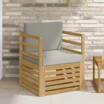 Canapea de exterior Poliester Alb și gri deschis GartenMobel Dekor