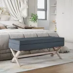 Taburet de depozitare, gri închis, 110x45x49 cm, catifea GartenMobel Dekor