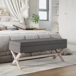 Taburet de depozitare, gri închis, 110x45x49 cm material textil GartenMobel Dekor