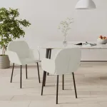 Scaune de bucătărie, 2 buc., crem, catifea GartenMobel Dekor