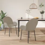 Scaune de bucătărie, 2 buc., gri deschis, catifea GartenMobel Dekor