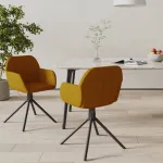 Scaune de bucătărie pivotante, 2 buc., maro, catifea GartenMobel Dekor