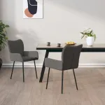 Scaune de bucătărie, 2 buc., gri închis, material textil GartenMobel Dekor