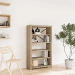Bibliotecă cu 5 rafturi, 80x30x140 cm, lemn masiv de acacia GartenMobel Dekor