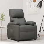 Fotoliu rabatabil, gri închis, material textil GartenMobel Dekor