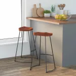 Scaune de bar Gavin 2 buc. 50x40x78 cm lemn masiv de mango GartenMobel Dekor