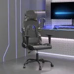 Scaun de gaming de masaj, negru și camuflaj, piele ecologică GartenMobel Dekor