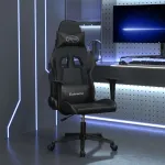 Scaun de gaming de masaj, negru, piele ecologică GartenMobel Dekor