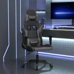 Scaun de gaming de masaj, negru și gri, piele ecologică GartenMobel Dekor