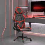 Scaun de gaming de masaj, negru și roșu, piele ecologică GartenMobel Dekor