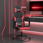 Scaun de gaming de masaj, negru și roșu, piele ecologică GartenMobel Dekor