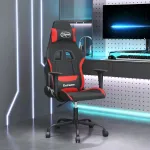 Scaun de gaming cu masaj, negru și roșu, material textil GartenMobel Dekor