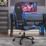 Scaun de gaming de masaj, negru și albastru, piele ecologică GartenMobel Dekor