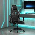 Scaun de gaming de masaj, negru și gri, piele ecologică GartenMobel Dekor