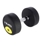 Gantera fixa cauciucata HMS PRO 18 kg pentru antrenamente de forta