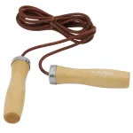 Coardă de sărit din piele naturală HMS SK07, 2.7 m, mânere lemn