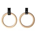 Inele de gimnastica din lemn HMS Premium TX08 cu curele si carabine