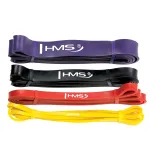 Set benzi elastice fitness HMS GU05, 4 niveluri de rezistență, latex