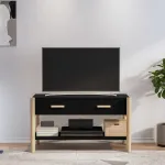 Comodă TV, negru, 82x38x45 cm, lemn prelucrat GartenMobel Dekor