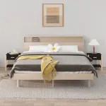 Noptiere, 2 buc., negru, 42x38x45 cm, lemn compozit GartenMobel Dekor