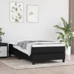 Saltea cu arcuri buzunar, fermitate medie, negru, 80x200x20 cm, textil GartenMobel Dekor