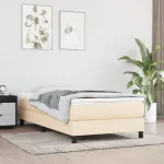 Saltea cu arcuri buzunar, fermitate medie, crem, 100x200x20 cm, textil GartenMobel Dekor