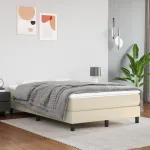 Saltea cu arcuri buzunar, fermitate medie, crem, 120x200x20 cm, piele ecologică GartenMobel Dekor