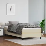 Saltea cu arcuri buzunar, fermitate medie, crem, 90x200x20 cm, piele ecologică GartenMobel Dekor
