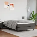 Saltea cu arcuri buzunar, fermitate medie, gri, 120x200x20 cm, piele ecologică GartenMobel Dekor
