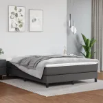 Saltea cu arcuri buzunar, fermitate medie, gri, 140x200x20 cm, piele ecologică GartenMobel Dekor