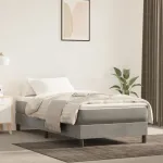Saltea cu arcuri buzunar, fermitate medie, gri deschis, 100x200x20 cm, catifea GartenMobel Dekor