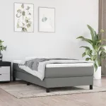 Saltea cu arcuri buzunar, fermitate medie, gri închis, 90x190x20 cm, textil GartenMobel Dekor
