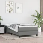 Saltea cu arcuri buzunar, fermitate medie, gri închis, 90x200x20 cm, textil GartenMobel Dekor
