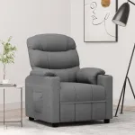 Fotoliu rabatabil, gri deschis, material textil GartenMobel Dekor
