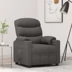 Fotoliu rabatabil, gri închis, material textil GartenMobel Dekor