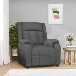Fotoliu rabatabil, gri închis, material textil GartenMobel Dekor