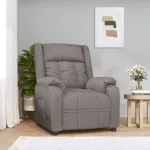Fotoliu rabatabil, gri taupe, material textil GartenMobel Dekor