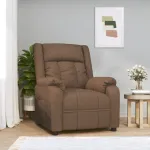 Fotoliu rabatabil, maro, material textil GartenMobel Dekor