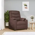 Fotoliu rabatabil, maro, piele ecologică GartenMobel Dekor