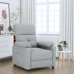 Fotoliu rabatabil, gri deschis, material textil GartenMobel Dekor