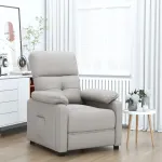 Fotoliu rabatabil, gri taupe, material textil GartenMobel Dekor