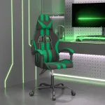 Scaun de gaming pivotant, negru și verde, piele ecologică GartenMobel Dekor