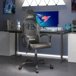 Scaun de gaming pivotant, negru, piele ecologică GartenMobel Dekor