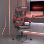 Scaun de gaming pivotant, negru și roșu vin, piele ecologică GartenMobel Dekor
